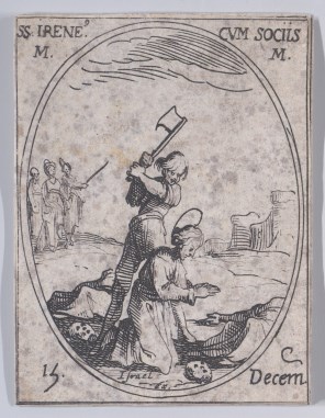 성 이레네오와 동료 순교자_by Jacques Callot_image from Les Images De Tous Les Saincts et Saintes de LAnnee_in the Metropolitan Museum of Art in New York City_New York USA.jpg